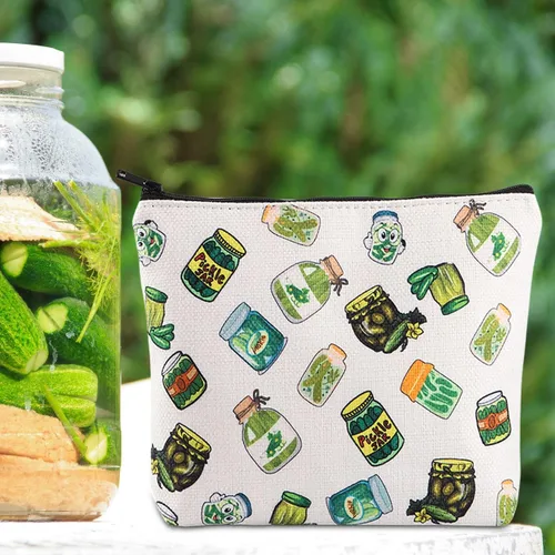 Miniatura 5 de LEVLO Pickle Bundle Gift Pickle Bachelorette Pickle Lover Bolsa impermeable con cremallera Pickle Queen para mujeres y niñas BFF, Pickle
