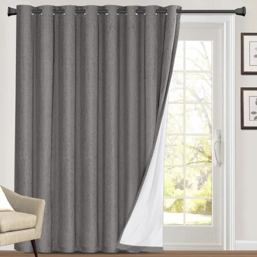 Miniatura 65 de Primitive - Cortinas opacas 100 % de lino texturizado natural para dormitorio, sala de estar, cortinas para ahorra energía, tela de arpillera