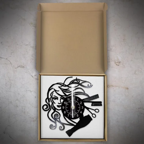 Miniatura 7 de Reloj de pared para peluquería, 12 pulgadas, reloj de pared para salón de belleza, cuarzo silencioso, sin tictac, funciona con pilas, moderno, Sin