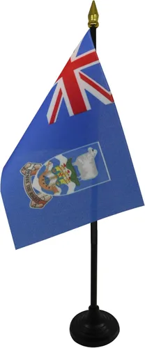 Miniatura 39 de Venezuela Old 7 estrellas con brazos Bandera de mesa 4'' x 6'' - Antigua bandera venezolana de escritorio 5.9 x 3.9 in - tapa de lanza dorada - AZ