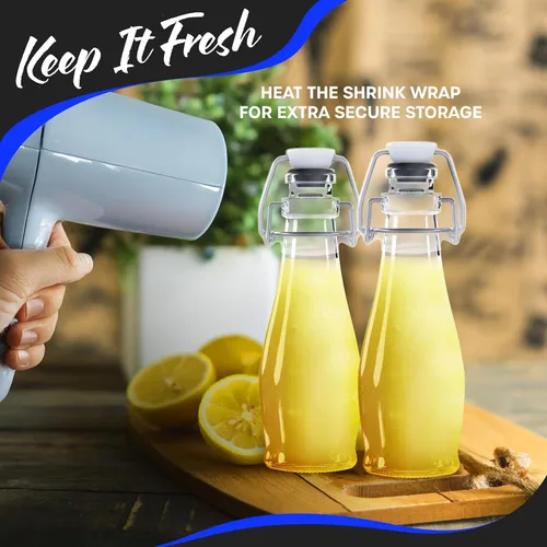 Miniatura 4 de Nevlers Botellas de vidrio con tapa abatible de lágrima de 8.5 onzas con tapas, botella de vidrio abatible con tapón, paquete de 12