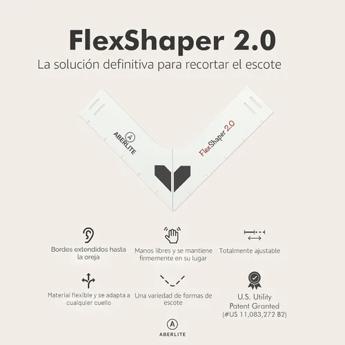 Miniatura 2 de Aberlite FlexShaper 2.0 - Moldeador de barba para hombres - Guía de cuello flexible y sin manos - Herramienta de recorte de barba - Kit