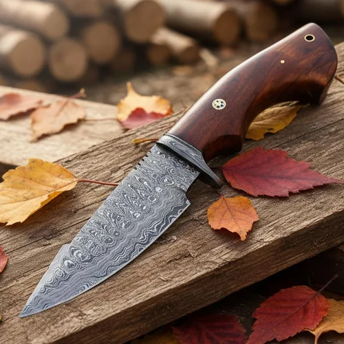 Miniatura 11 de PAL 2000 KNIVES Cuchillo de caza hecho a mano de acero de Damasco de 10 pulgadas - Mango de madera con funda 2060