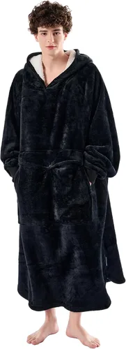 Miniatura 18 de Krifey Manta con capucha de sherpa de gran tamaño como regalo de cumpleaños para mamá, mujer, novia, hombre, acogedora sudadera con bolsillo gigante