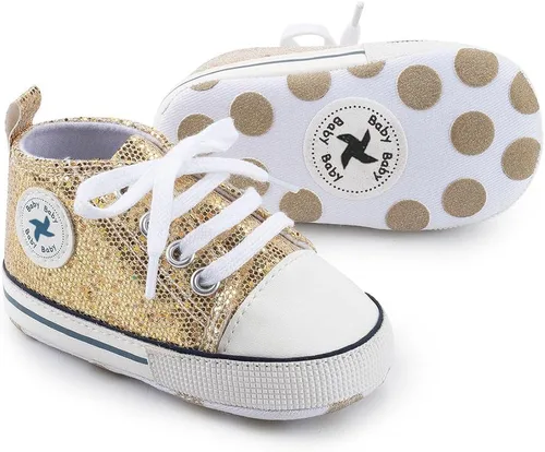 Miniatura 164 de Zapatos deportivos de lona de lona para bebés y niñas, suela antideslizante suave, suela antideslizante
