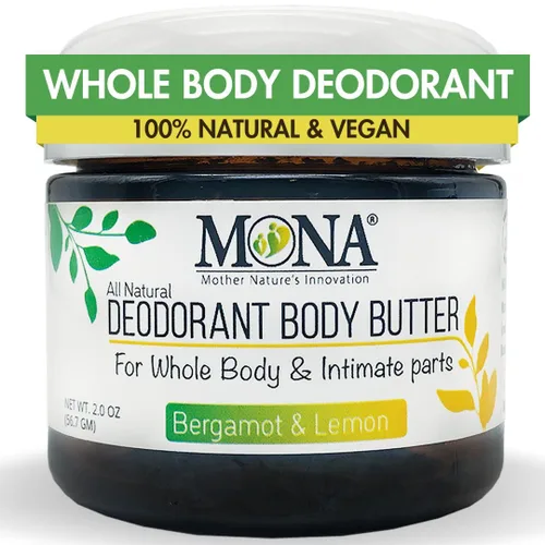 MONA Crema desodorante natural para todo el cuerpo para mujeres y hombres, para partes privadas, sin bicarbonato de sodio ni aluminio, agradable