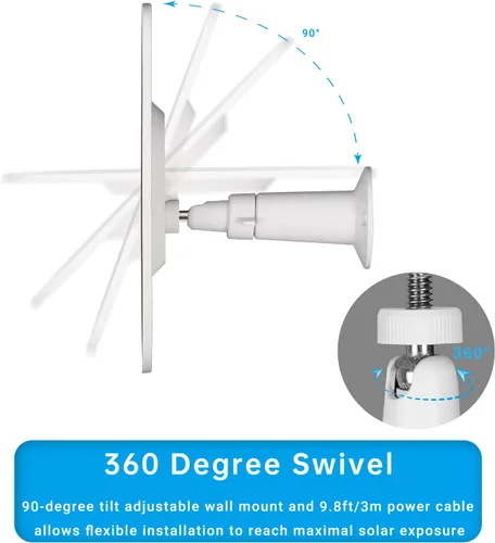 Miniatura 6 de Panel solar mejorado de 5 V 6 W para cámara de seguridad, compatible con Eufycam 2C/2C Pro/2/2 Pro/E20/E40/E, fuente de alimentación continua