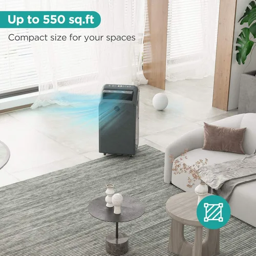 Miniatura 4 de Hisense Aire acondicionado portátil de doble manguera con tecnología inversor, ventilador deshumidificador de refrigeración de 10,000 BTU