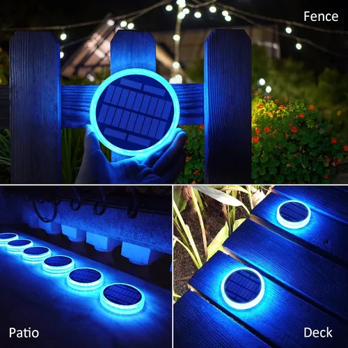 Miniatura 6 de Luces solares para cubierta al aire libre, impermeables, luces de paso al aire libre, panel solar, luces solares ABS anti-presión, luces solares Azul