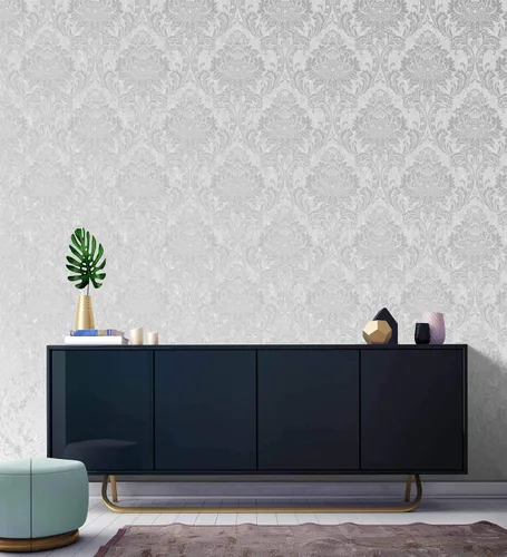 Miniatura 5 de Papel pintado de oro rosa y gris de Milan Damask