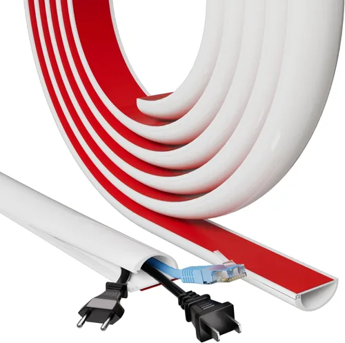 Miniatura 10 de Ocultador de cable con hebilla lateral de 39 pulgadas para 1 cable, cubiertas de cable de extensión para cables en la pared, ocultador de cable