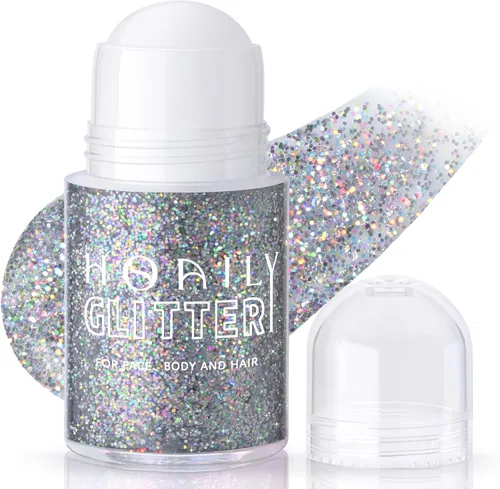 Miniatura 10 de HOSAILY Gel con Purpurina Negro Roll-on para Cara y Cabello, Pintura Facial con Purpurina Holográfica Camaleón que Cambia de Color para Halloween