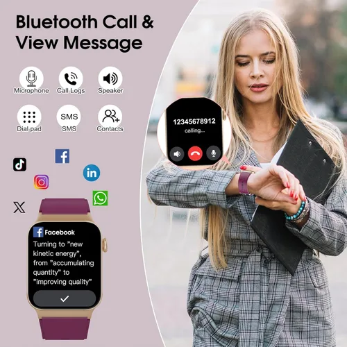 Miniatura 3 de STECEi Reloj inteligente para hombres y mujeres, llamada Bluetooth, pantalla HD de 1.85 pulgadas, con monitor de frecuencia cardíaca/sueño, más