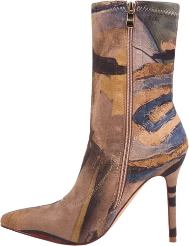 Miniatura 4 de vivianly Botines elásticos con punta puntiaguda, botas de tobillo a media pantorrilla, botas de tacón de aguja para mujer