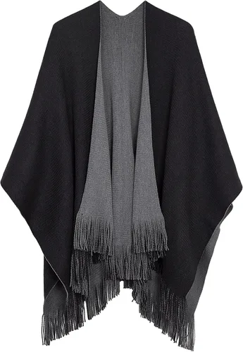 Miniatura 30 de Urban CoCo Poncho vintage de invierno para mujer, capa con borlas, chal envolvente