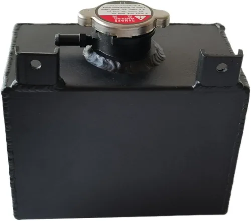 Miniatura 4 de Nuevo tanque universal de depósito de refrigerante de botella de expansión de desbordamiento de aluminio con tapa NEGRO