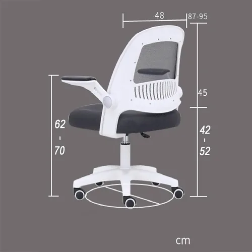 Miniatura 3 de Office Desk Computer Gaming Ergonomic Chair with Lumbar Back Support Adjustable Height Swivel Wheels Flip-up Arms Mesh Chair for Home Office