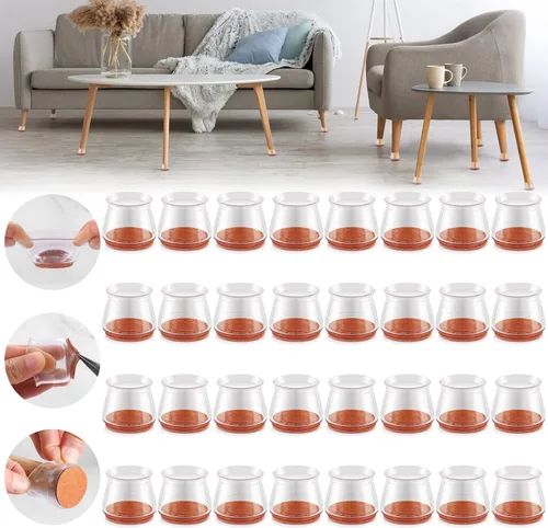 Miniatura 11 de 24 piezas de protectores de piso de silicona extra pequeños para patas de silla para pisos de madera dura, fundas engrosadas de goma para patas