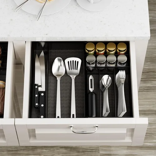 Miniatura 3 de JANE EYRE Organizador de Cajón de Utensilios - Bandeja Expandible para Cubiertos, Divisor de Almacenamiento de Cubiertos/Vajilla para Cocina, Diseño
