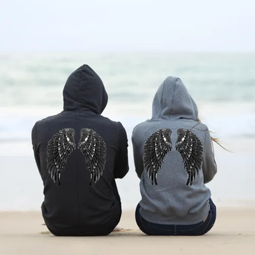 Miniatura 9 de Amosfun Sequin Angel Wings Embroidered Iron-on Clothes Applique Patch 2 Pairs Black DIY Garment Sewing Decor for Jackets Shirts Craft