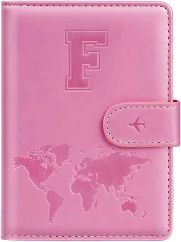 Miniatura 59 de Funda para Pasaporte Personalizada con Letra de la A a la Z, Billetera de Viaje con Bloqueo RFID, Funda para Pasaporte, Estuche para Pasaporte