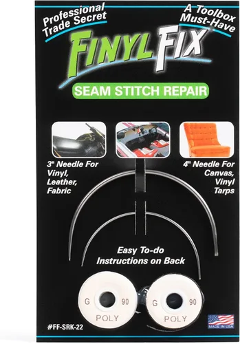 Finyl Fix Kit de reparación de costuras | Restaura el daño de las costuras en vinilo, tela, cuero, lona pesada en asientos de coche/barco, muebles,