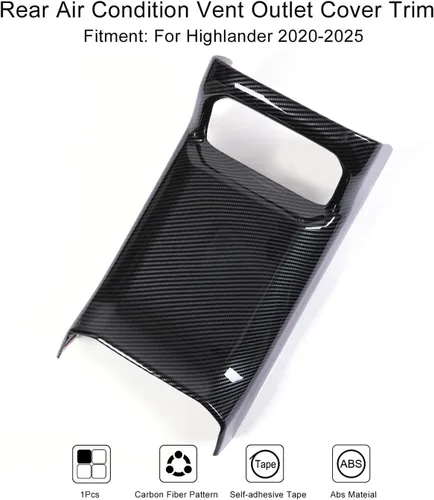 Miniatura 3 de Para Toyota Highlander 2020-2025 Protector de Salida de Ventilación de Aire para Asiento Trasero de Control Central, Cubierta Deportiva de Fácil