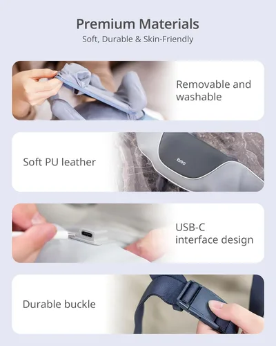 Miniatura 9 de Masajeador inalámbrico Shiatsu para cuello y espalda con calor, 10 minutos x 12 usos, 3 modos de masaje y 2 niveles de intensidad, amasamiento 3D
