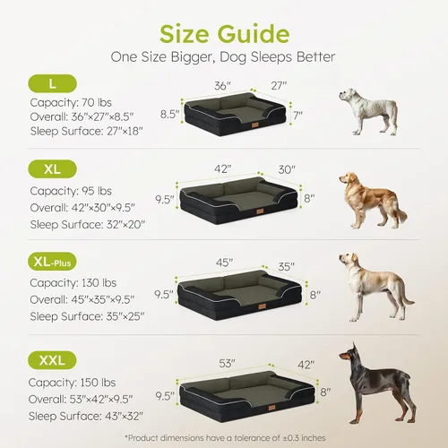 Miniatura 8 de CWAWZ Cama ortopédica para perros extra grandes, cama ortopédica para perros con espuma viscoelástica de gel refrescante, cama impermeable para Negro
