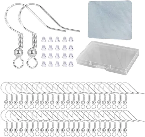 Miniatura 12 de Ganchos para aretes de oro 80 unidades/40 pares, alambres para aretes con gancho de pez, 240 piezas de accesorios de joyería hipoalergénicos con Oro