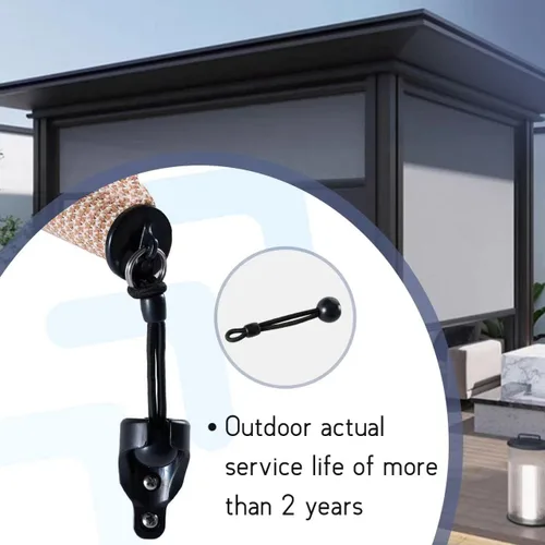 Miniatura 4 de Parasol universal tipo cuerda y persiana enrollable para persianas enrollables al aire libre (kit elástico negro)