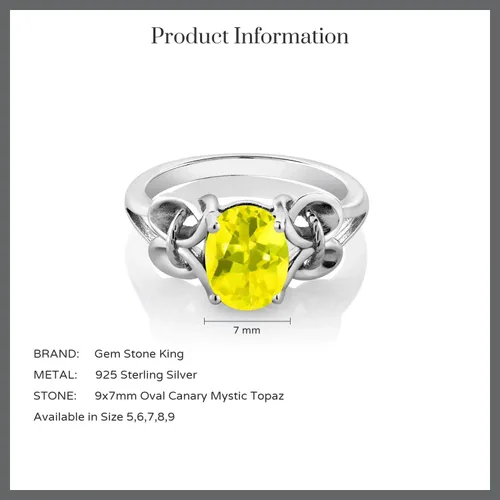 Miniatura 43 de Gem Stone King Anillo de compromiso ovalado con piedra natal para mujer, plata de ley 925, ovalado de 0.354 x 0.276 in, anillo de compromiso
