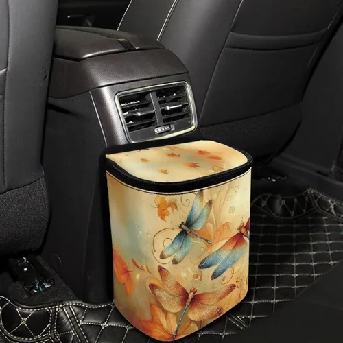 Miniatura 3 de Basurero para automóvil con tapa, bolsa de basura para colgar del automóvil, a prueba de fugas, portátil, papelera, sedán, accesorios