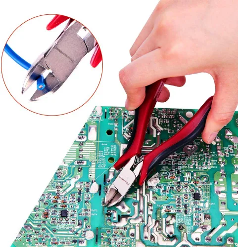 Miniatura 7 de SPEEDWOX Alicates diagonales Micro cortadores de alambre de 4 pulgadas, alicates finos de precisión, mini pinzas de plástico de corte lateral
