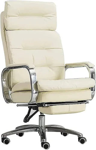 Miniatura 8 de Silla ejecutiva de oficina en casa grande y alta con reposapiés, sillas de escritorio ergonómicas de piel sintética, silla giratoria con altura