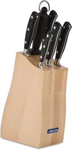 Miniatura 9 de Arcos Cuchillo forjado dentado de acero inoxidable de nitrum de 5 pulgadas y hoja de 5.118 in. Mango ergonómico POM de polioximetileno. Serie Blanco