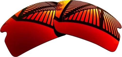 Miniatura 2 de MYCOURAG 4 pares de lentes de repuesto para gafas de sol Oakley Flak 2.0 XL OO9188 negro sólido+titanio, azul hielo, rojo fuego