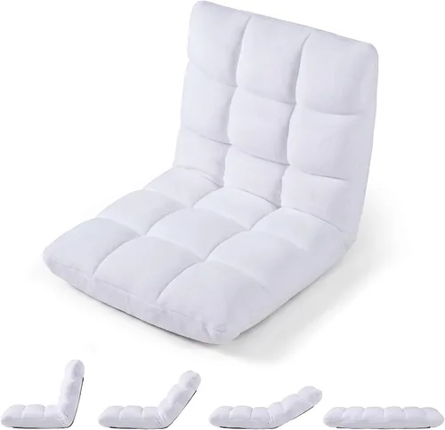 Miniatura 20 de Giantex Silla de suelo con soporte de espalda, 14 posiciones ajustables, cama plegable acolchada, sofá reclinable, sillas de suelo plegables
