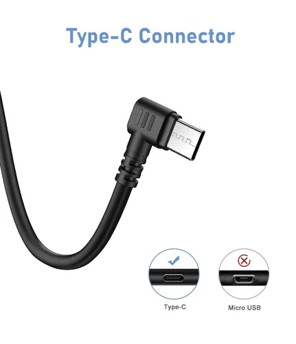 Miniatura 5 de Pixelman Cable de alimentación para cámara de salpicadero, cable de carga de cámara de tablero (9.8 pies tipo C) con anillo magnético, cable