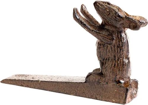Giftcraft Topes de puerta de ratón de hierro fundido de albahaca, tapones de puerta de ratón de metal para decoración del hogar vintage para debajo
