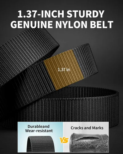 Miniatura 6 de Cinturón de nailon para hombre, cinturones tácticos, cinturón de lona transpirable con hebilla