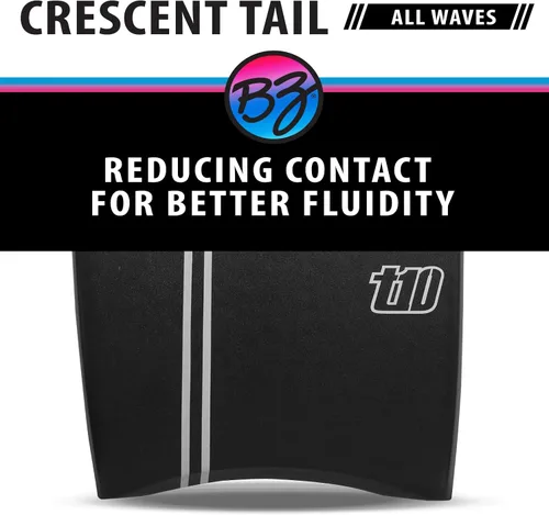 Miniatura 4 de BZ BodyBoards - T-10 Progressive Series Bodyboard - HDPE Slick - Crescent Tail - Núcleo PHUZION - Cubierta de 8 libras