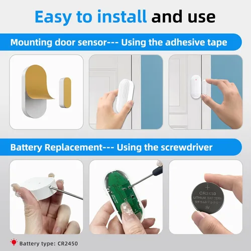 Miniatura 9 de Sistema de timbre inalámbrico para puertas Daytech - Alcance largo de 800 pies, 20 melodías, 5 niveles de volumen ajustables, 4 sensores + 1 4