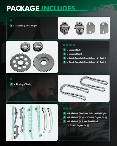 Miniatura 2 de SCITOO Kit de cadena de distribución para 1997 2004 9-0387SGX para Ford Crown Victoria E-150 E-250 Club Econoline 4.6L