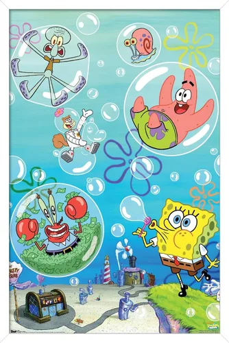 Miniatura 10 de Trends International Nickelodeon Spongebob Squarepants - Póster de burbujas de pared, 14.725 x 22.375 pulgadas, versión con marco de madera tipo