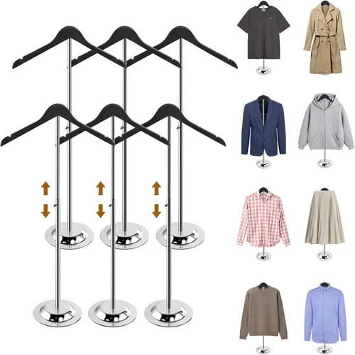 Miniatura 16 de Soporte de exhibición de camisa ajustable, soporte de exhibición de camisetas de 20-35 pulgadas de altura para vendedores, exhibición de maniquí