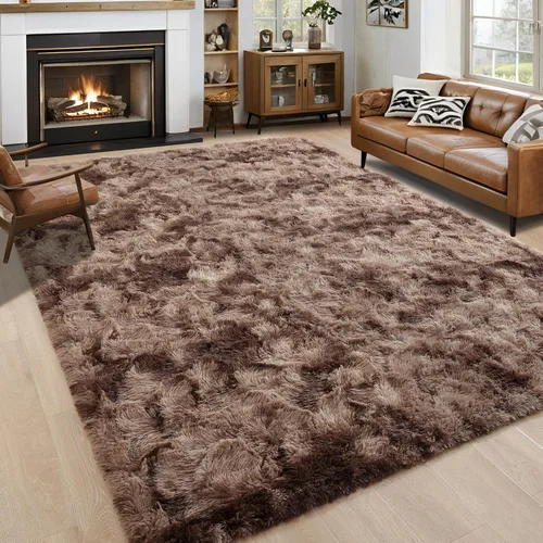Miniatura 18 de Noahas - Alfombra suave y afelpada para habitación de niña y sala de estar, colorida, decoración para guardería, teñido anudado arcoíris, azul