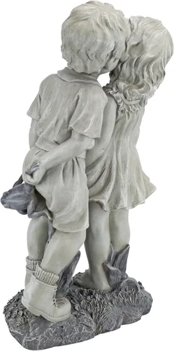 Miniatura 3 de Jóvenes novios: estatua de jardín de niños besando
