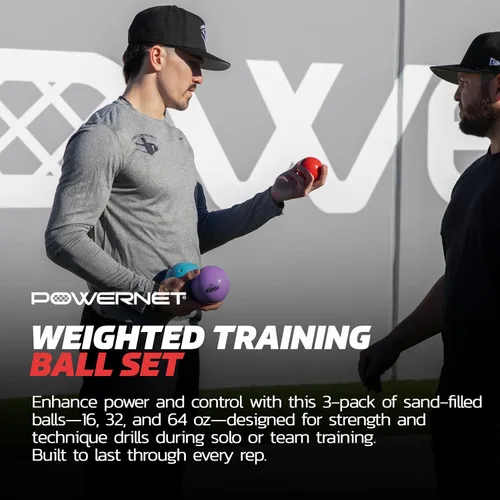Miniatura 4 de PowerNet Power Plyometrics - Balón de entrenamiento de 16, 32 y 64 pesos, relleno de arena, aumenta la velocidad, codificado por colores, ideal