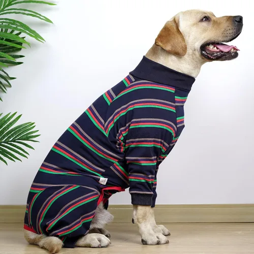 Miniatura 2 de Traje de recuperación para perro, herida abdominal después de la cirugía, evita lamer heridas, alternativas de collar electrónico y cono, camisa Azul